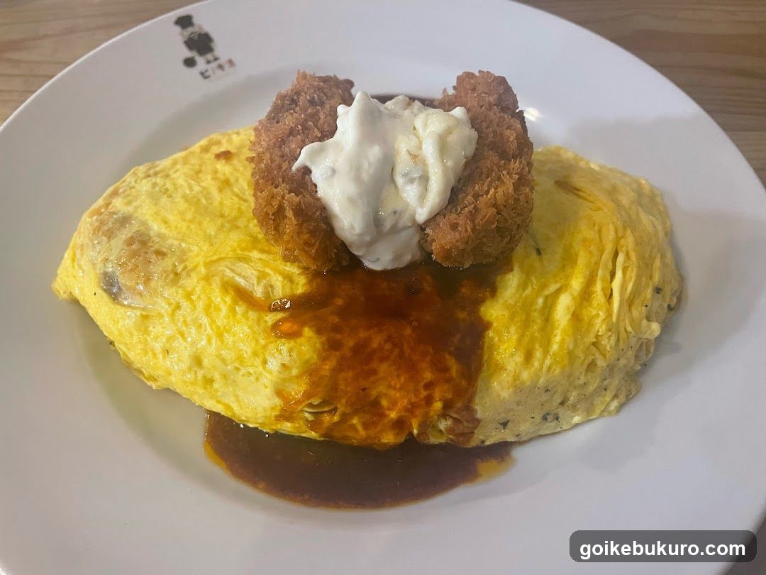 Omelette with Fried Chicken Cutlet