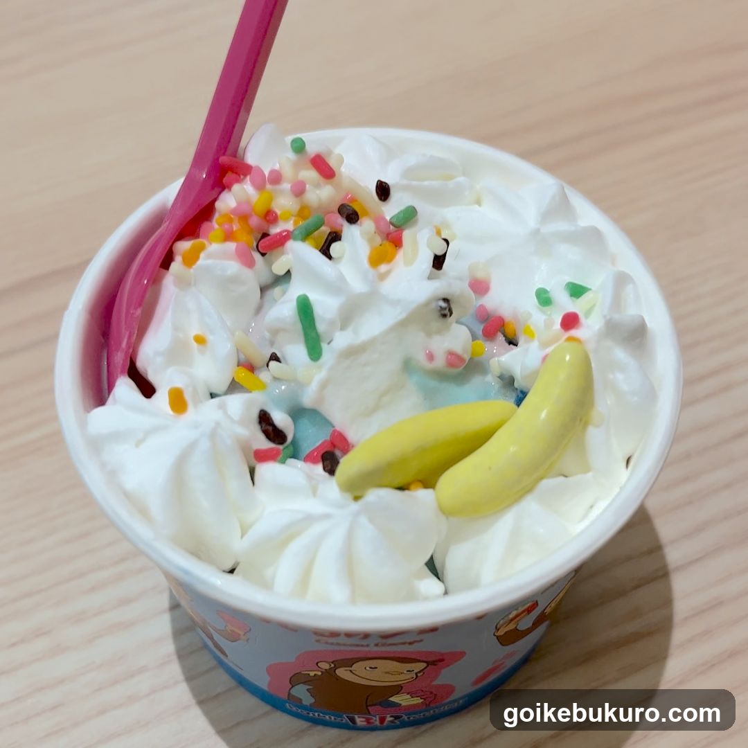 Ice cream cup with toppings
