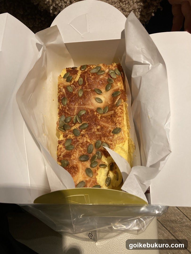 Pumpkin Seed Omelette in Takeout Box