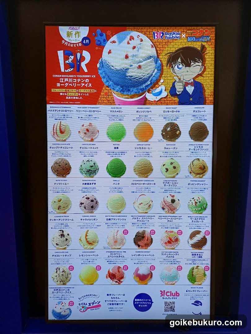 Baskin Robbins Ice Cream Menu Board