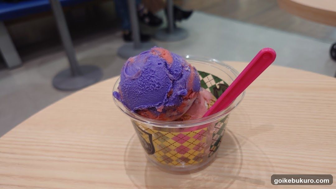 Ice Cream Bowl with Purple and Pink Scoops