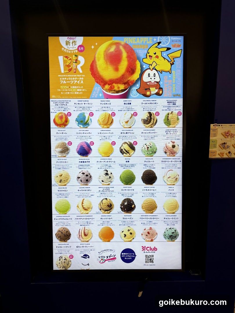 Baskin Robbins Ice Cream Menu