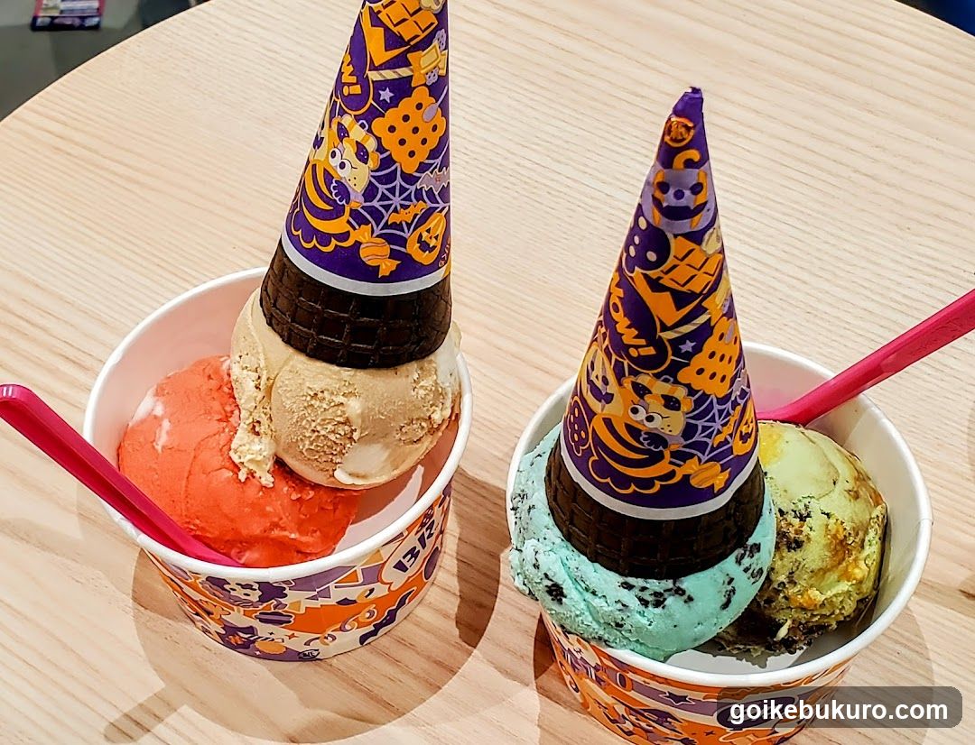 Halloween-themed ice cream cups