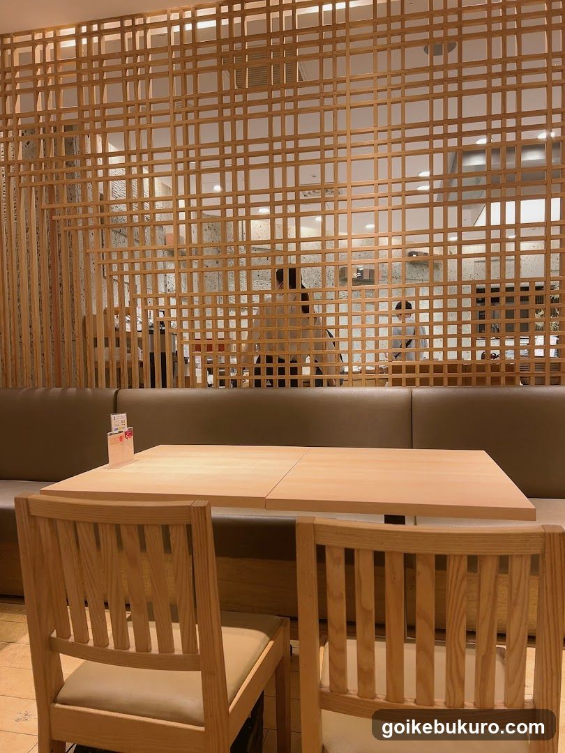 Restaurant Interior with Wooden Partition