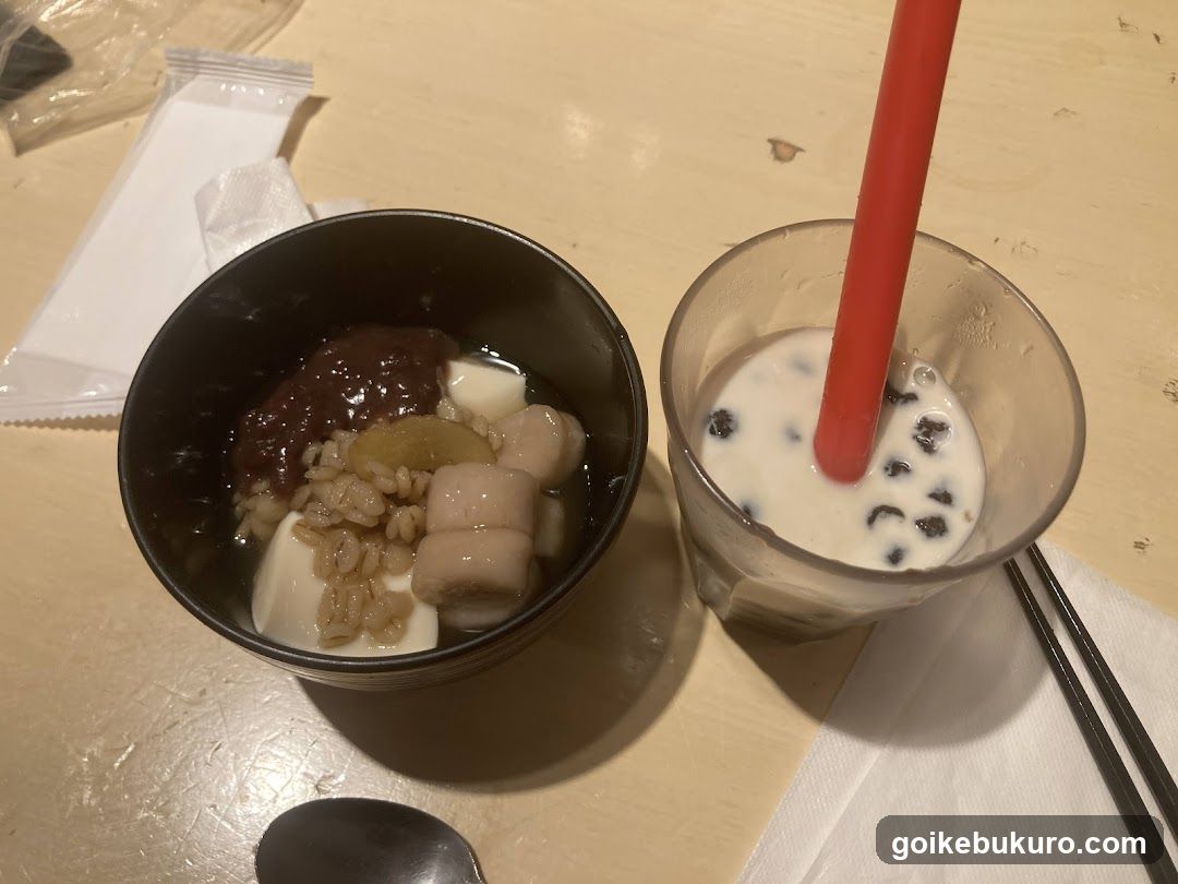 Dessert and Drink on Table