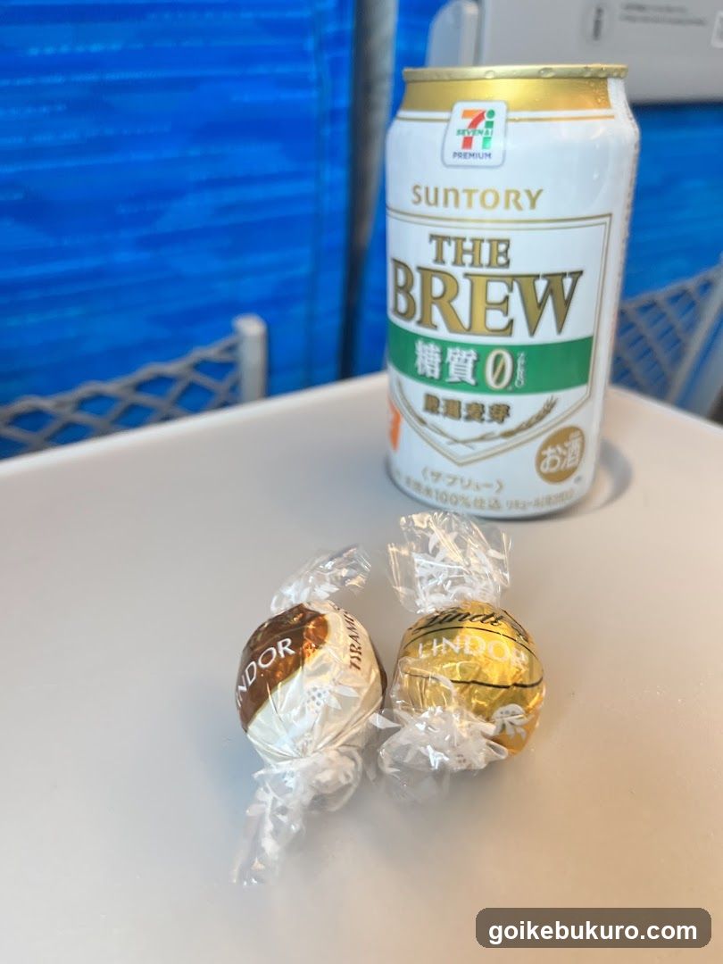 Suntory The Brew and Lindor chocolates