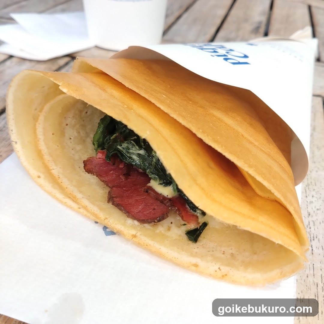 Steak and Spinach Crepe