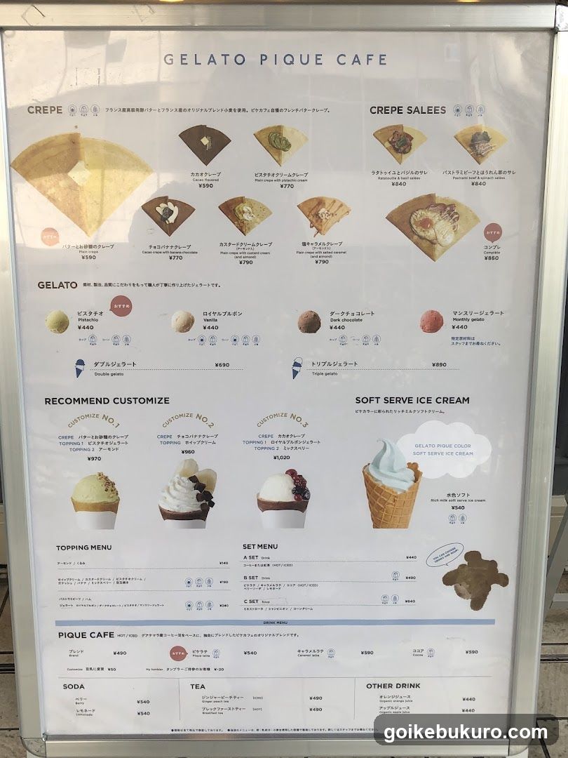 Gelato Pique Cafe Menu Board