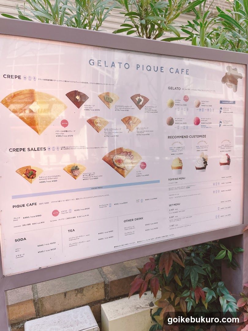 Gelato Pique Cafe Menu Board