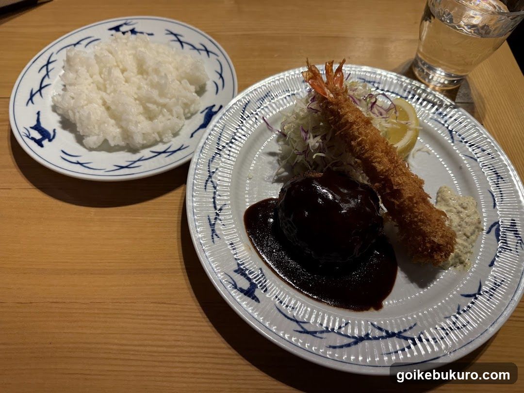 Japanese Meal with Fried Shrimp and Rice