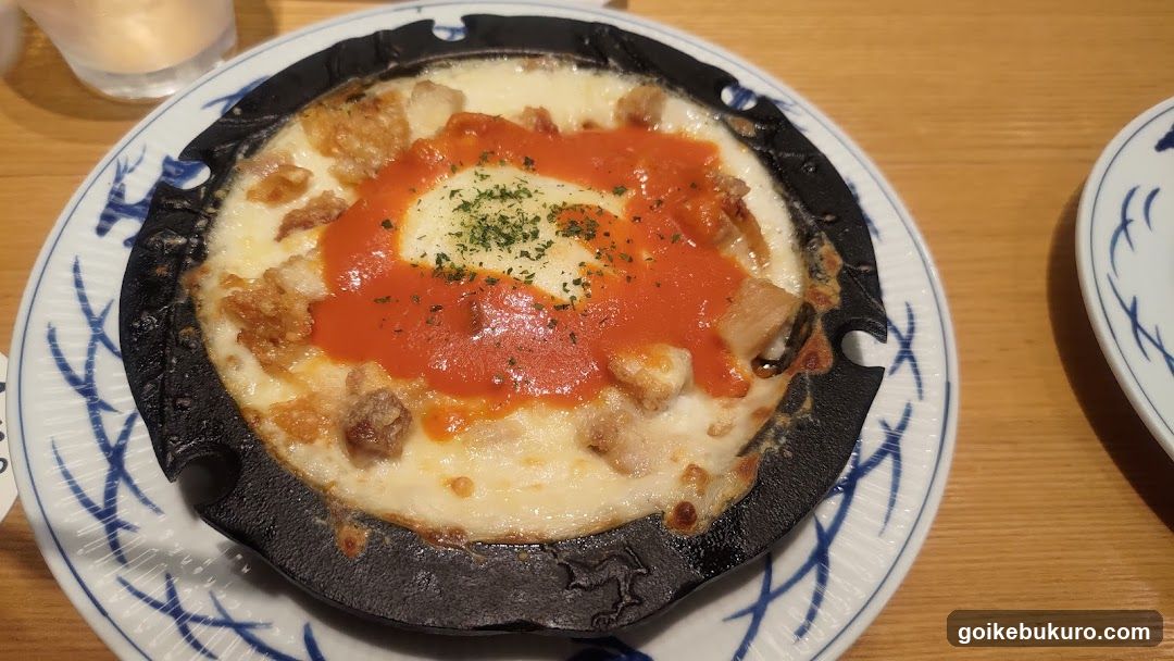 Cheese and Tomato Dish in Cast Iron Skillet