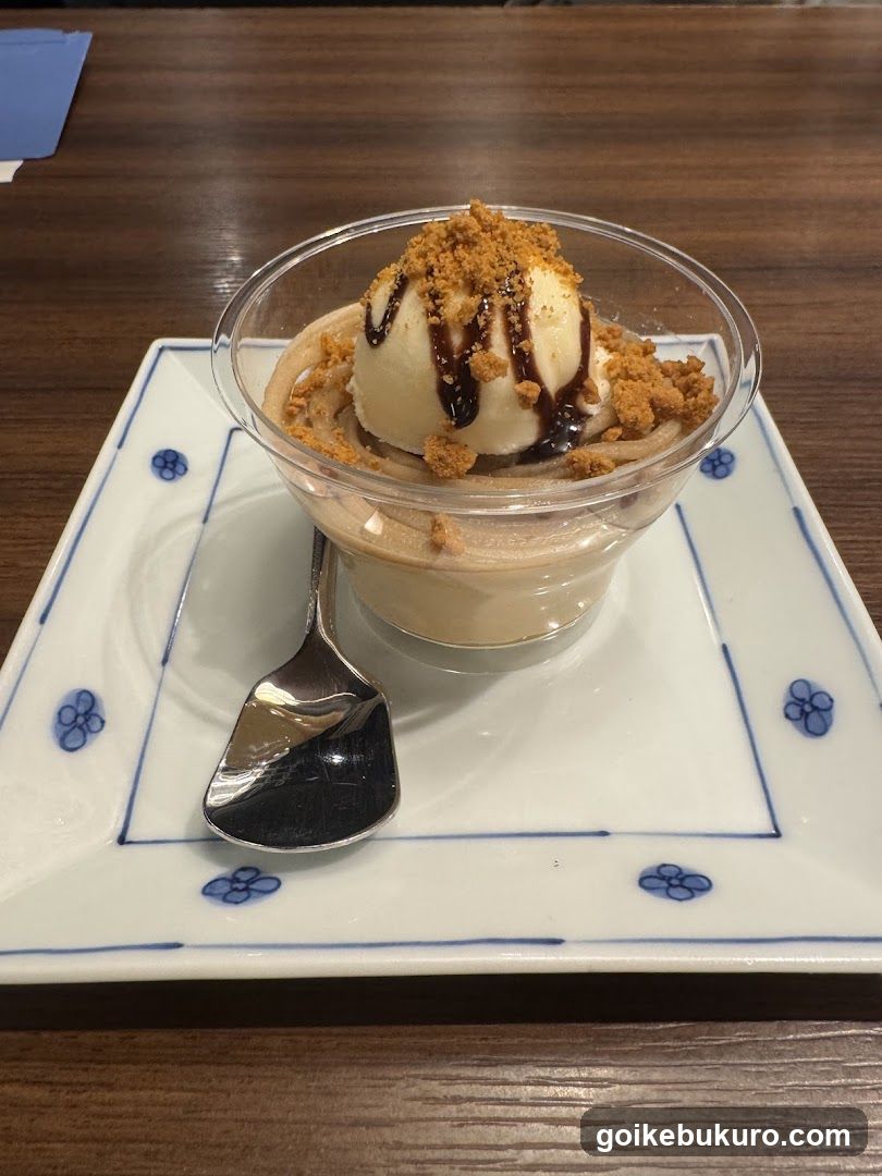 Dessert with Ice Cream and Crumbs
