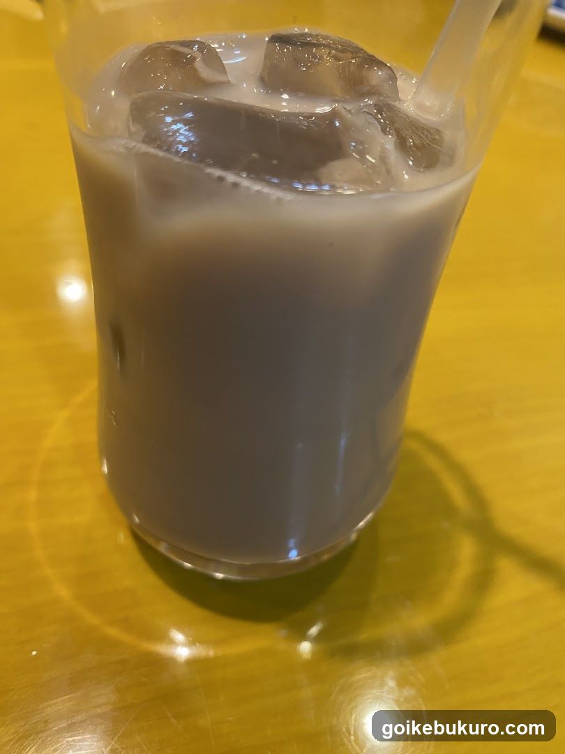 Iced Milk Drink with Ice Cubes