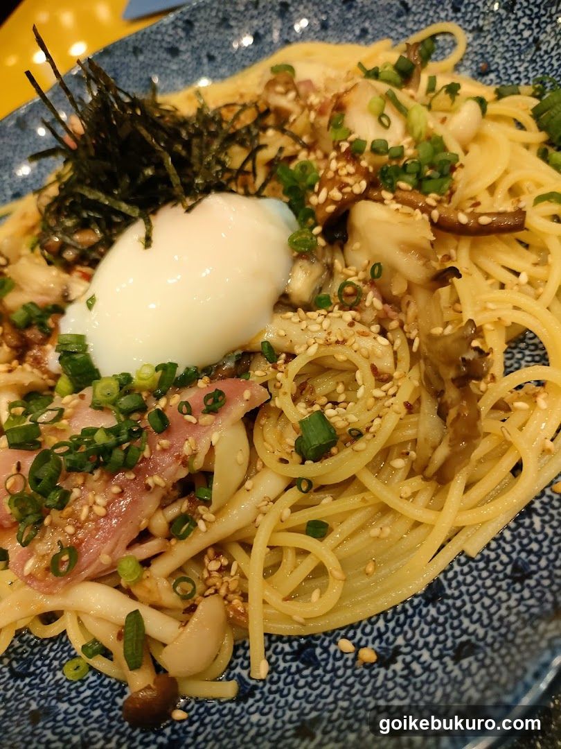 Noodle Dish with Poached Egg and Toppings