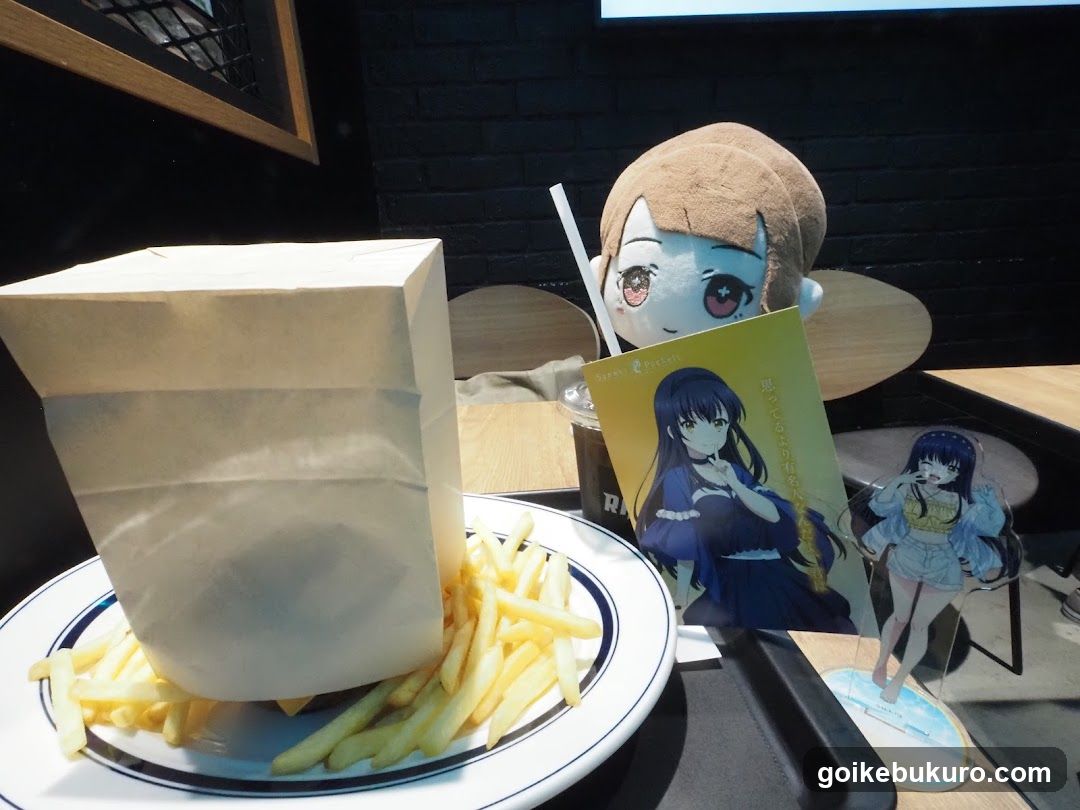 Anime-themed food and merchandise display