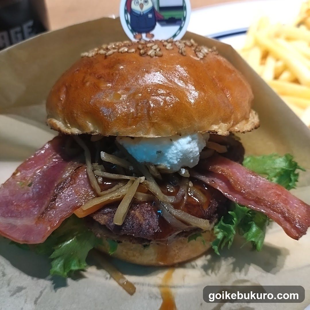 Burger with Bacon and Fries