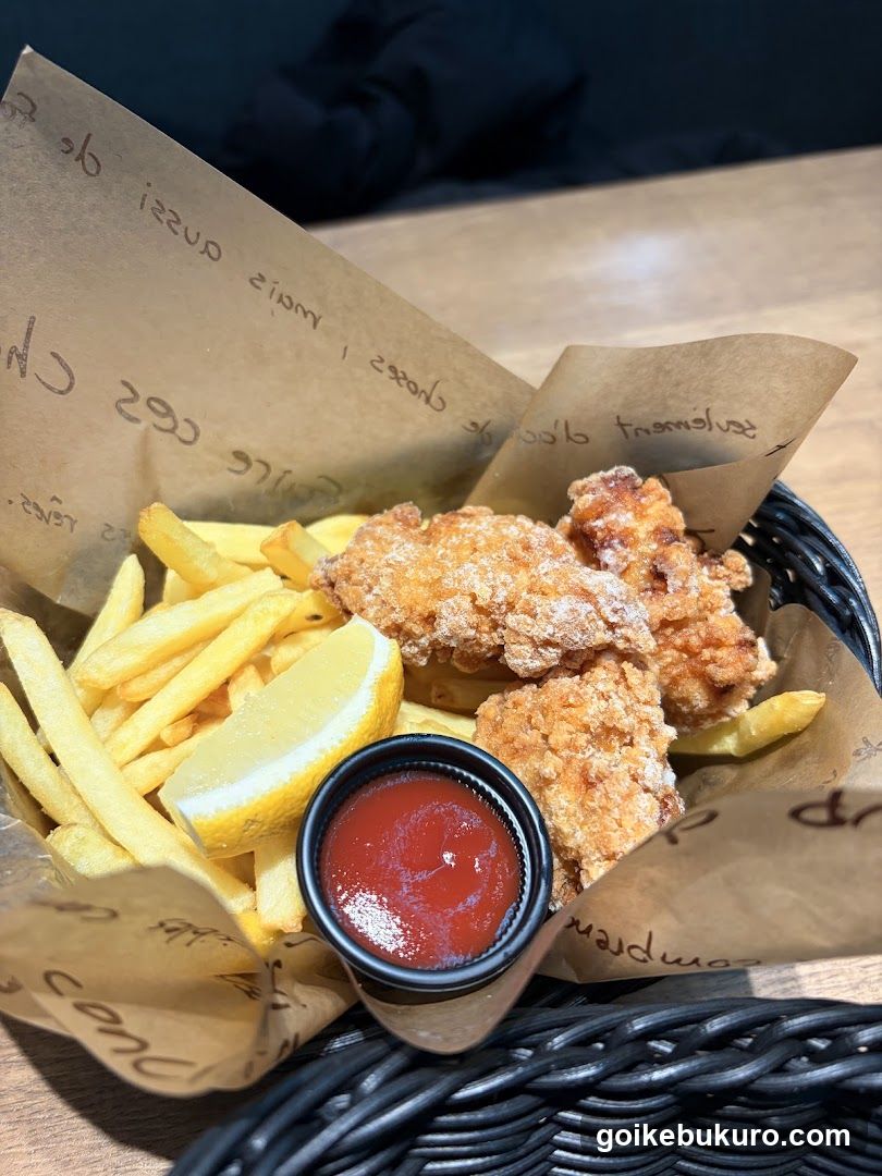 Fried Chicken and Fries with Ketchup