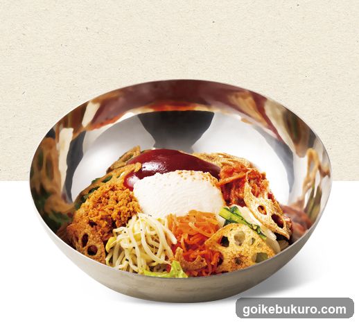 Bowl of Korean-style salad with egg and vegetables
