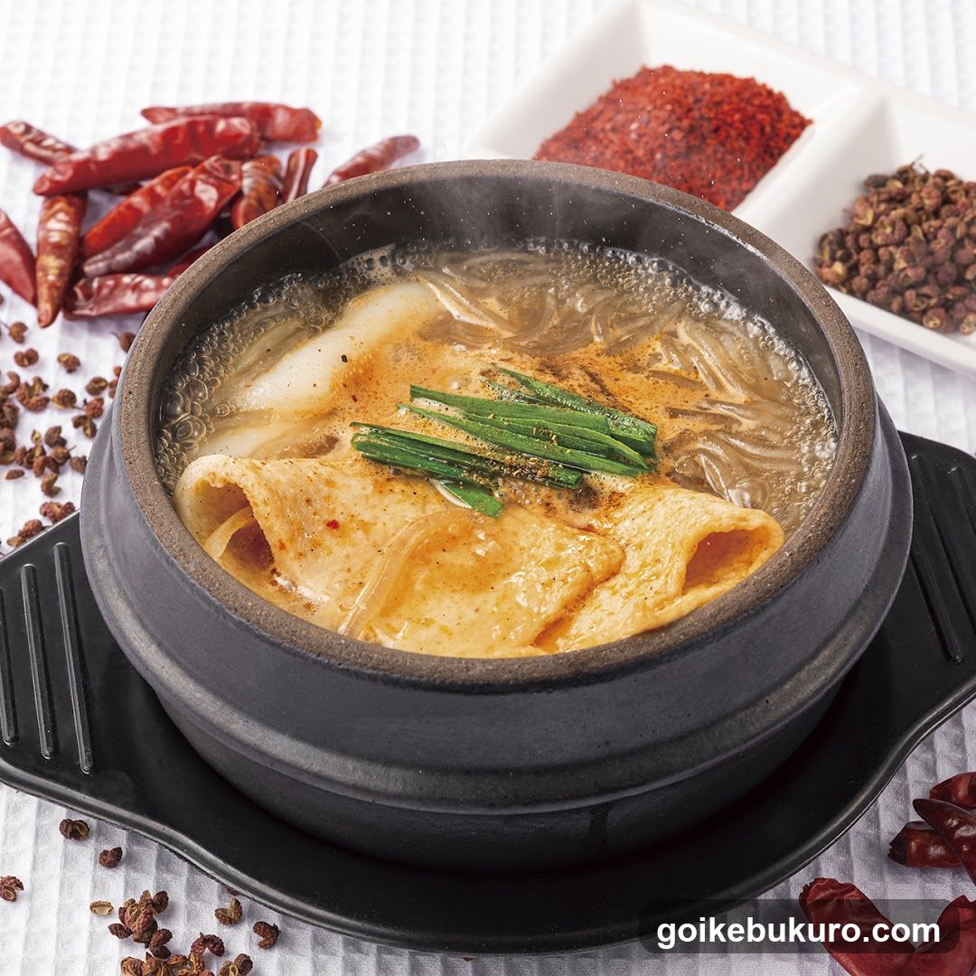 Spicy Hot Pot with Noodles and Tofu Skin