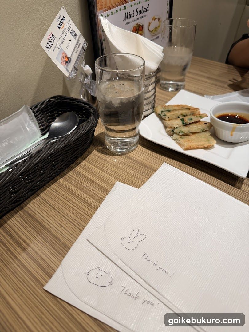 Restaurant Table Setting with Mini Salad and Thank You Cards
