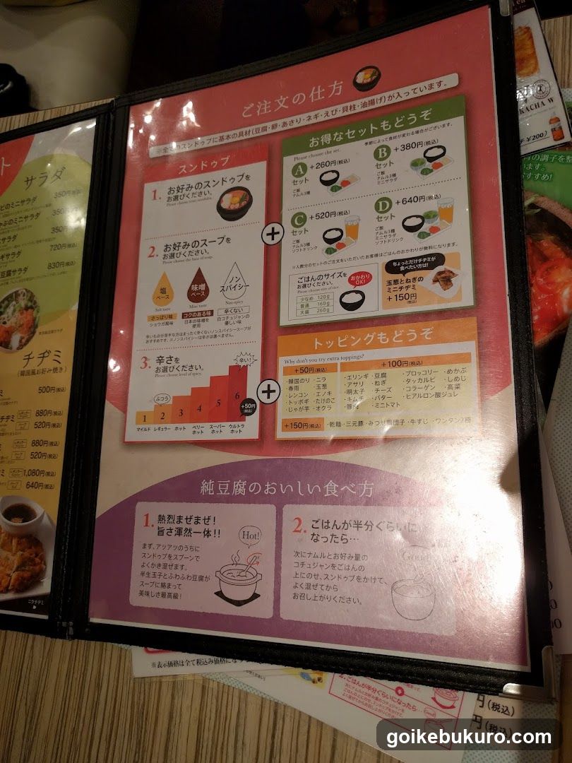 Japanese Restaurant Menu Page