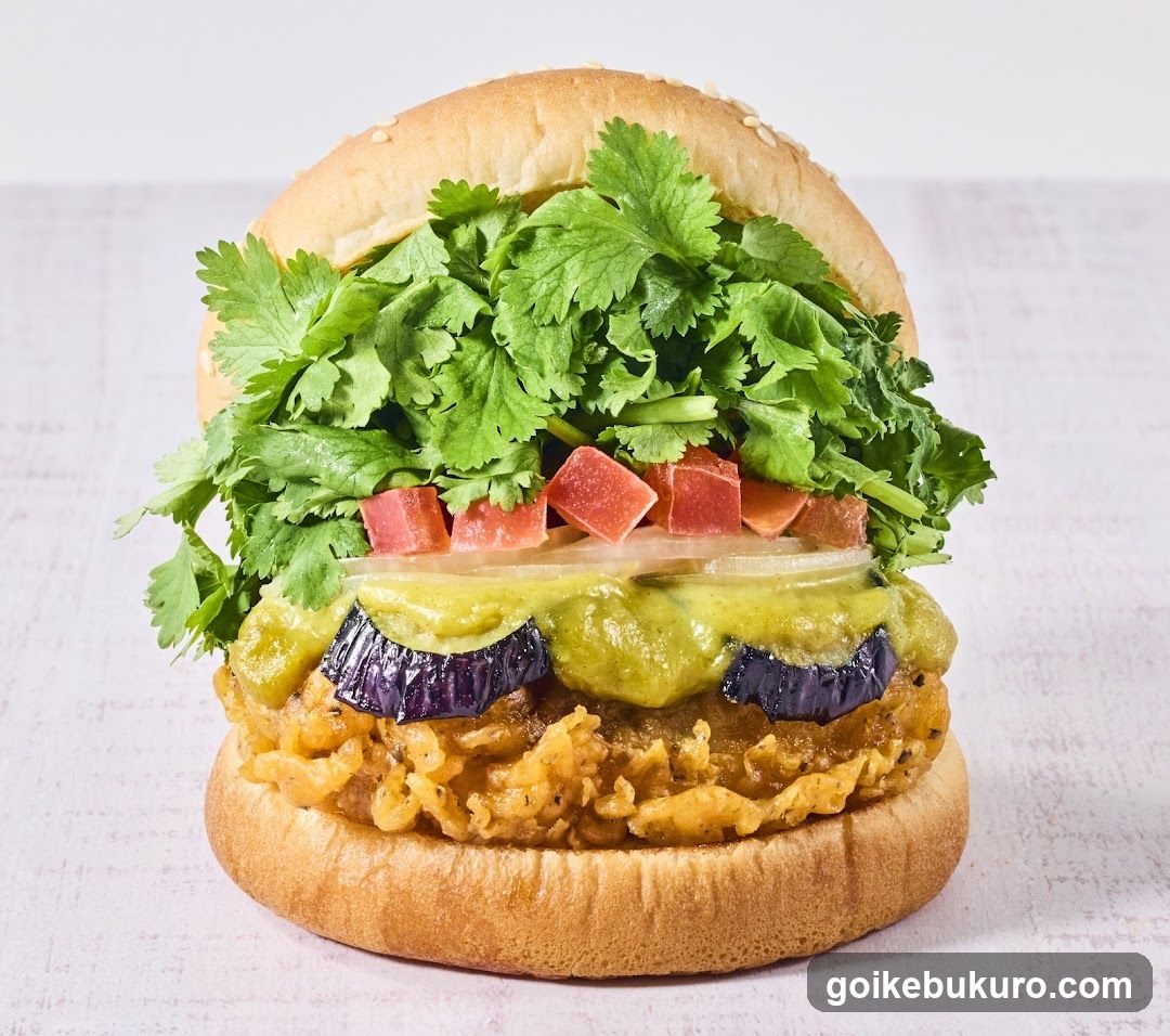 Spicy Veggie Burger with Cilantro and Guacamole