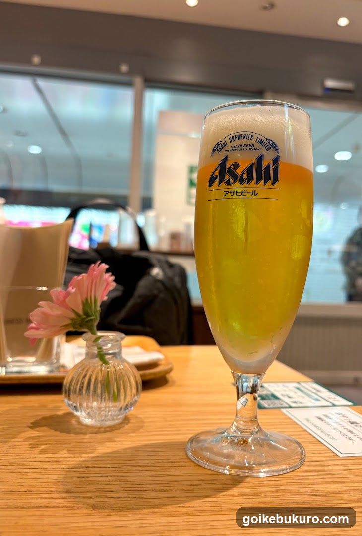 Asahi Beer Glass with Flower Vase