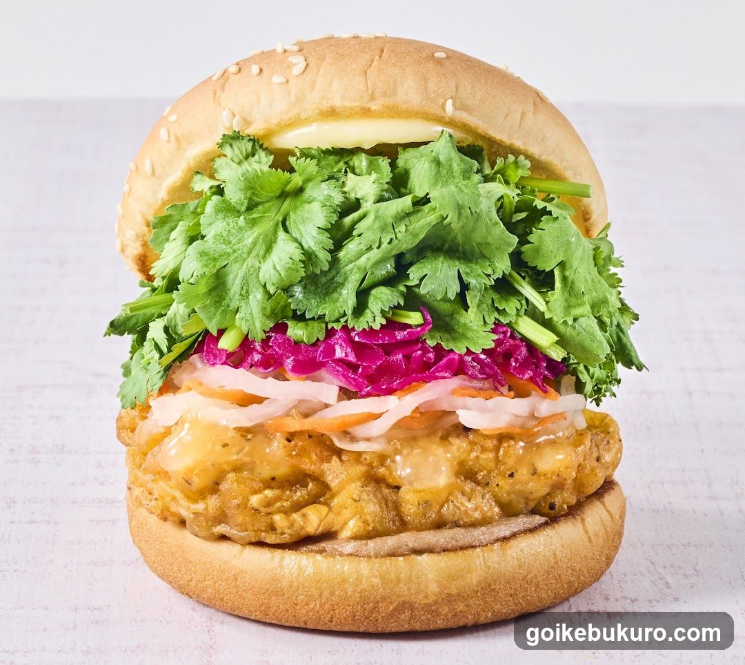 Crispy Chicken Burger with Cilantro and Slaw