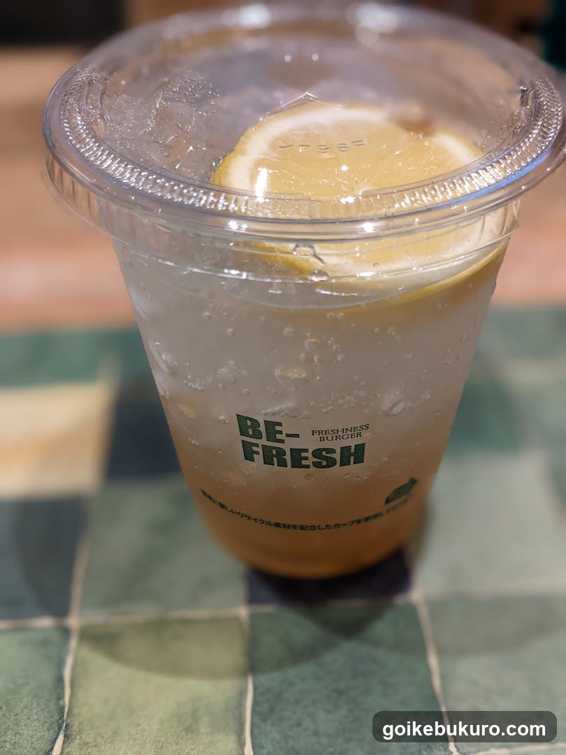 Beverage with lemon slice