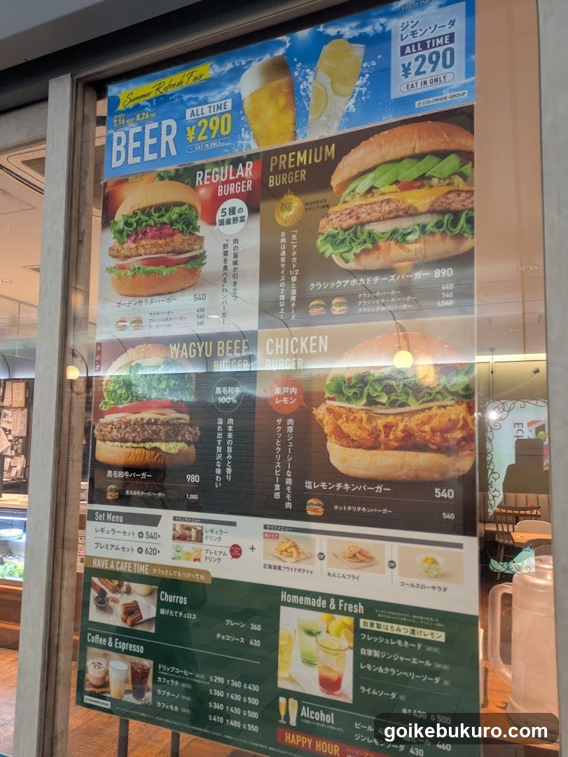 Burger and Drink Menu Board