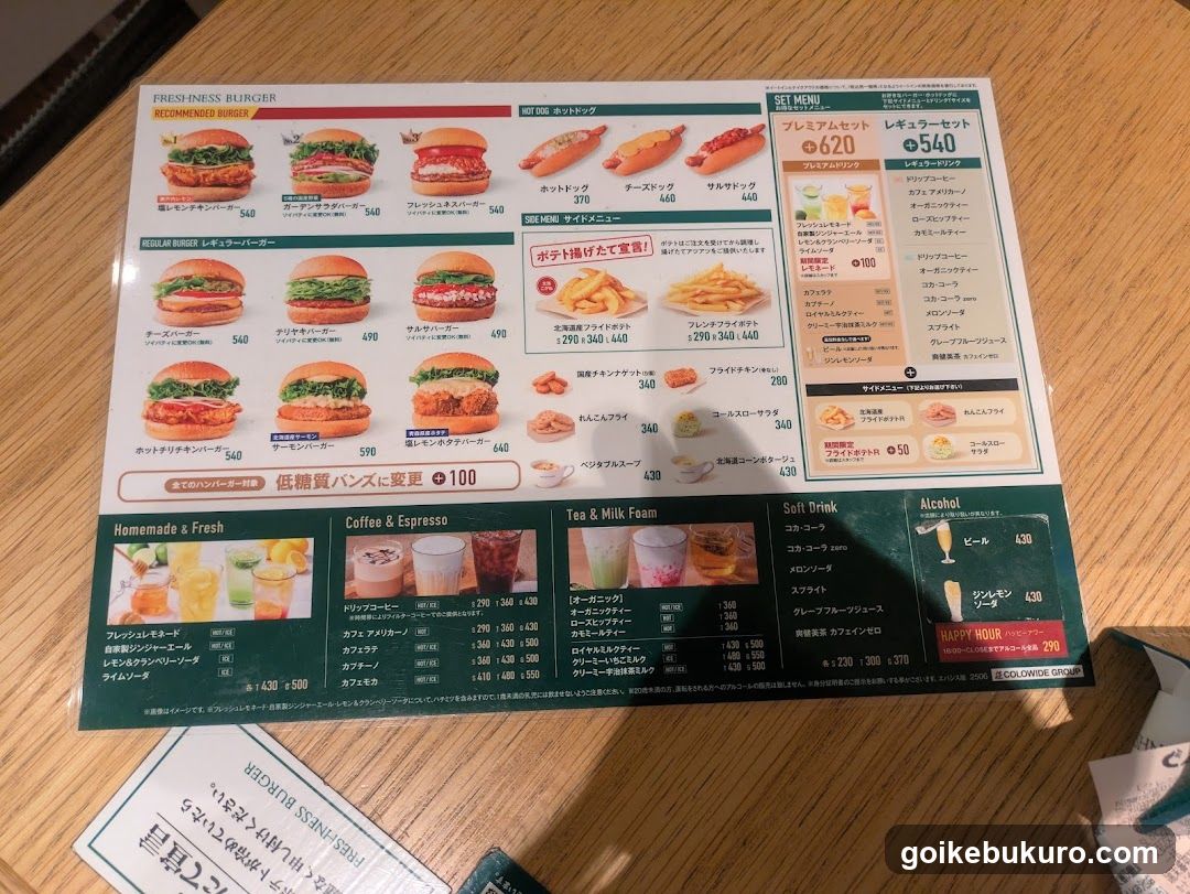 Freshness Burger Menu