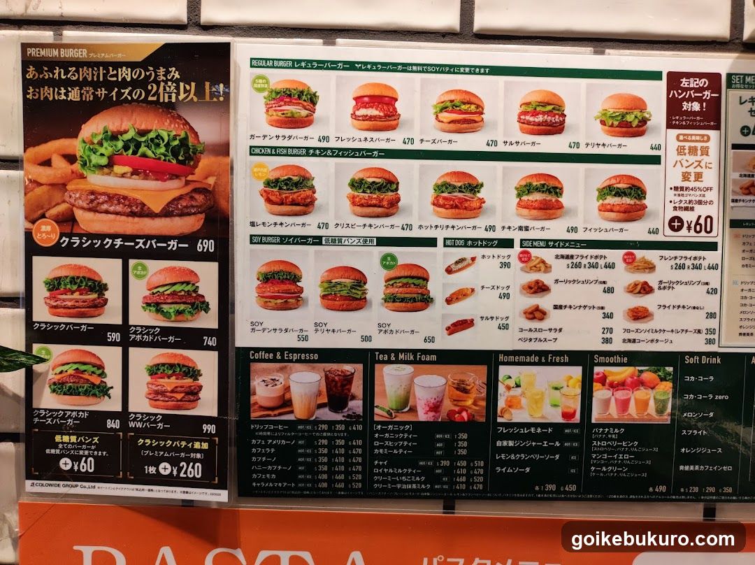 Burger and Drink Menu Board