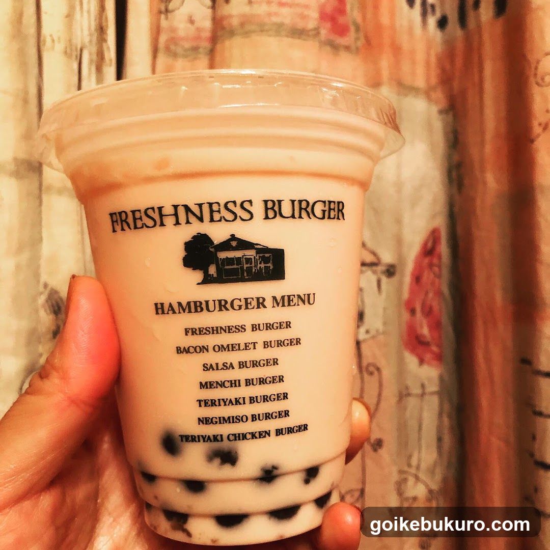 Boba Milk Tea with Burger Menu