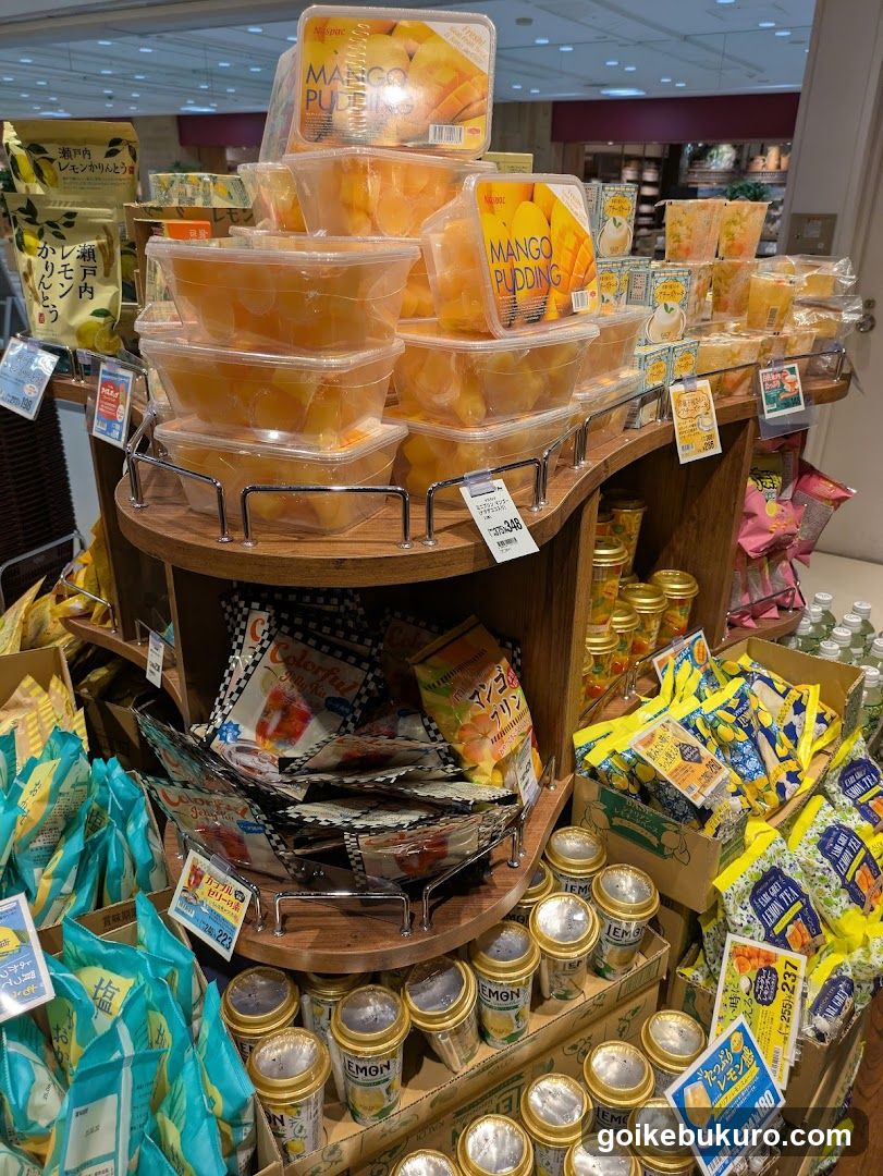 Mango Pudding and Lemon Products Display