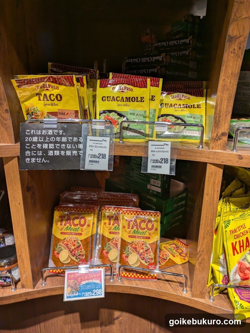 Taco and Guacamole Seasoning Display