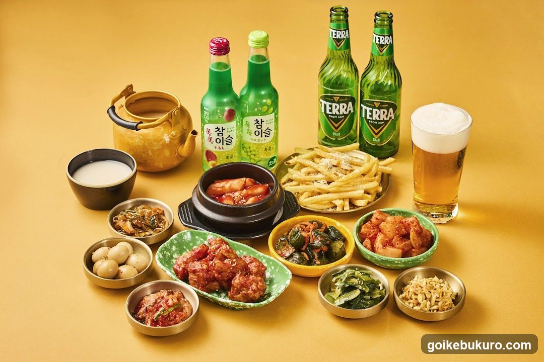 Korean Food and Drink Spread