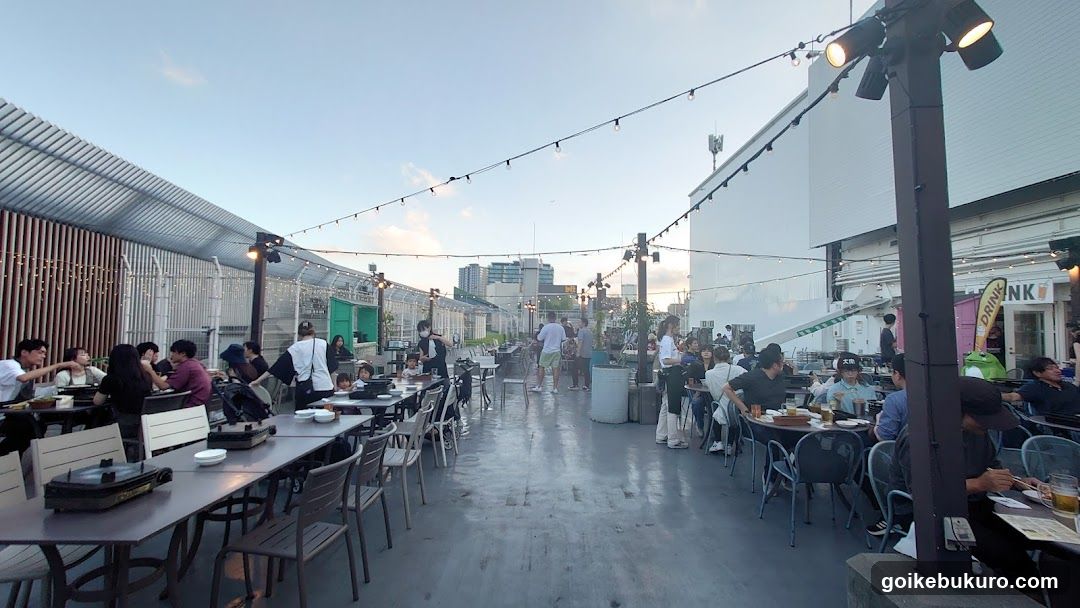 Outdoor Dining Area at Sunset