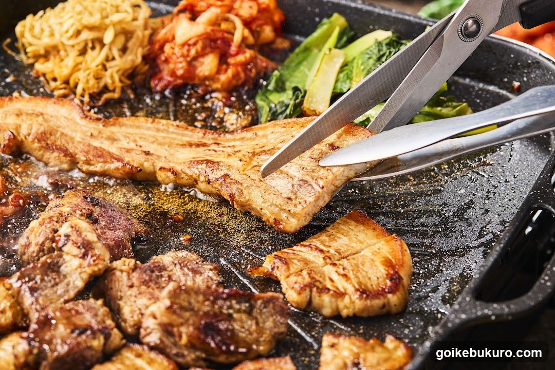 Grilled Meat and Side Dishes on a Pan