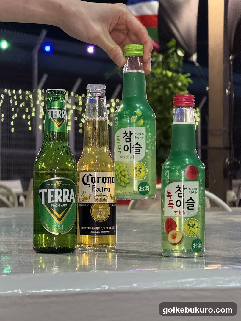 Bottles on a table