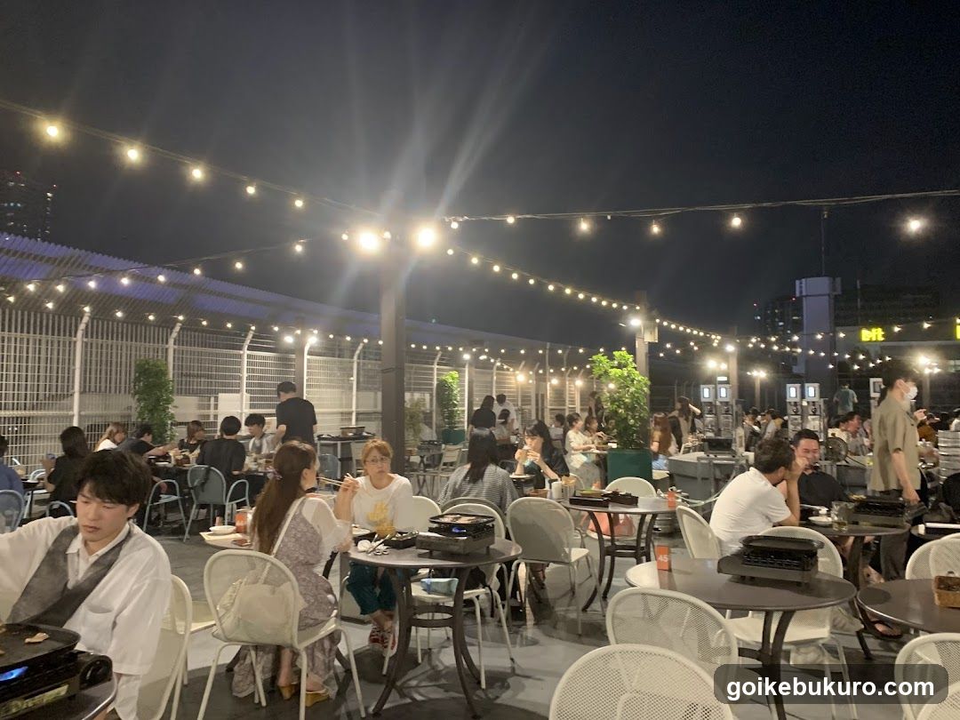 Outdoor Night Dining Scene