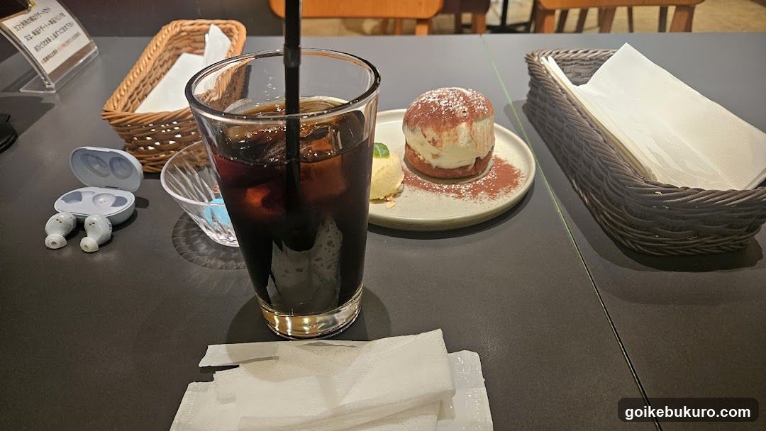 Dessert and Drink on Table