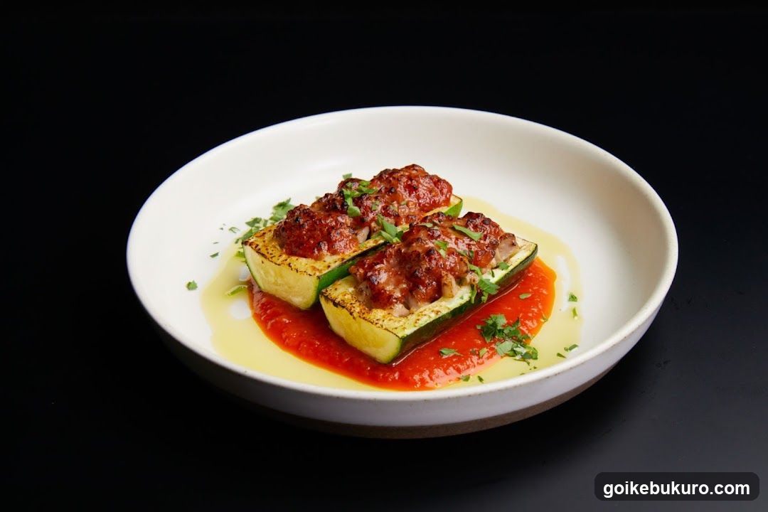 Stuffed Zucchini with Meat Sauce
