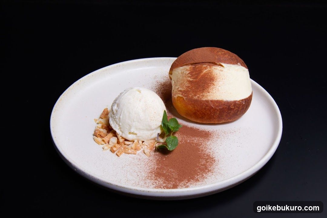 Dessert with Ice Cream and Pastry