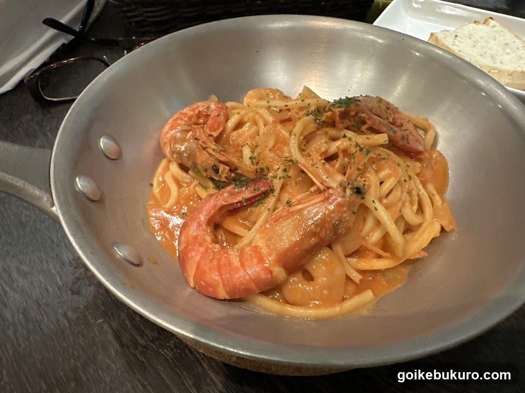 Shrimp Pasta in a Pan