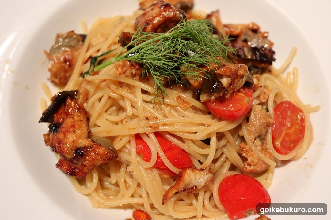 Grilled Fish Pasta with Cherry Tomatoes and Dill