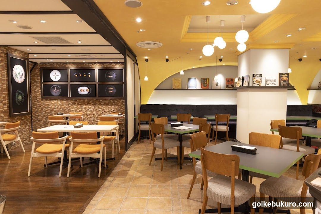 Restaurant Interior with Yellow and Brown Theme