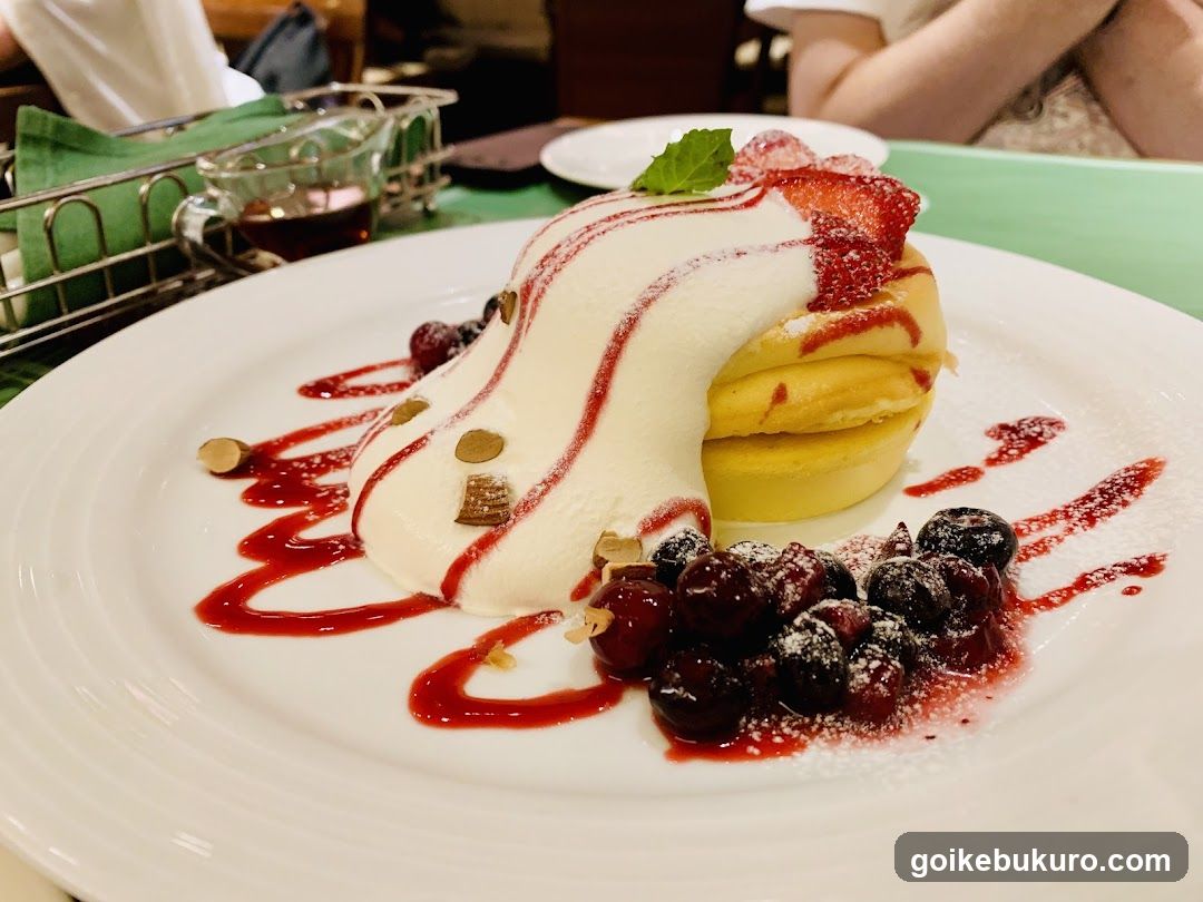 Strawberry Pancake with Berries and Cream