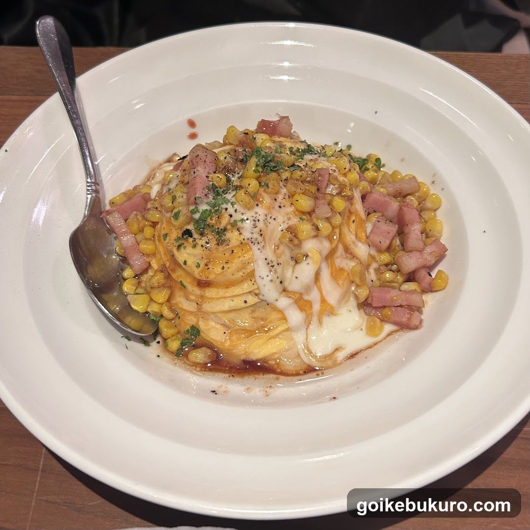 Bowl of Pasta with Corn and Ham