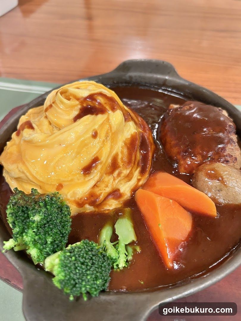 Steak with Mashed Potatoes and Vegetables in Gravy