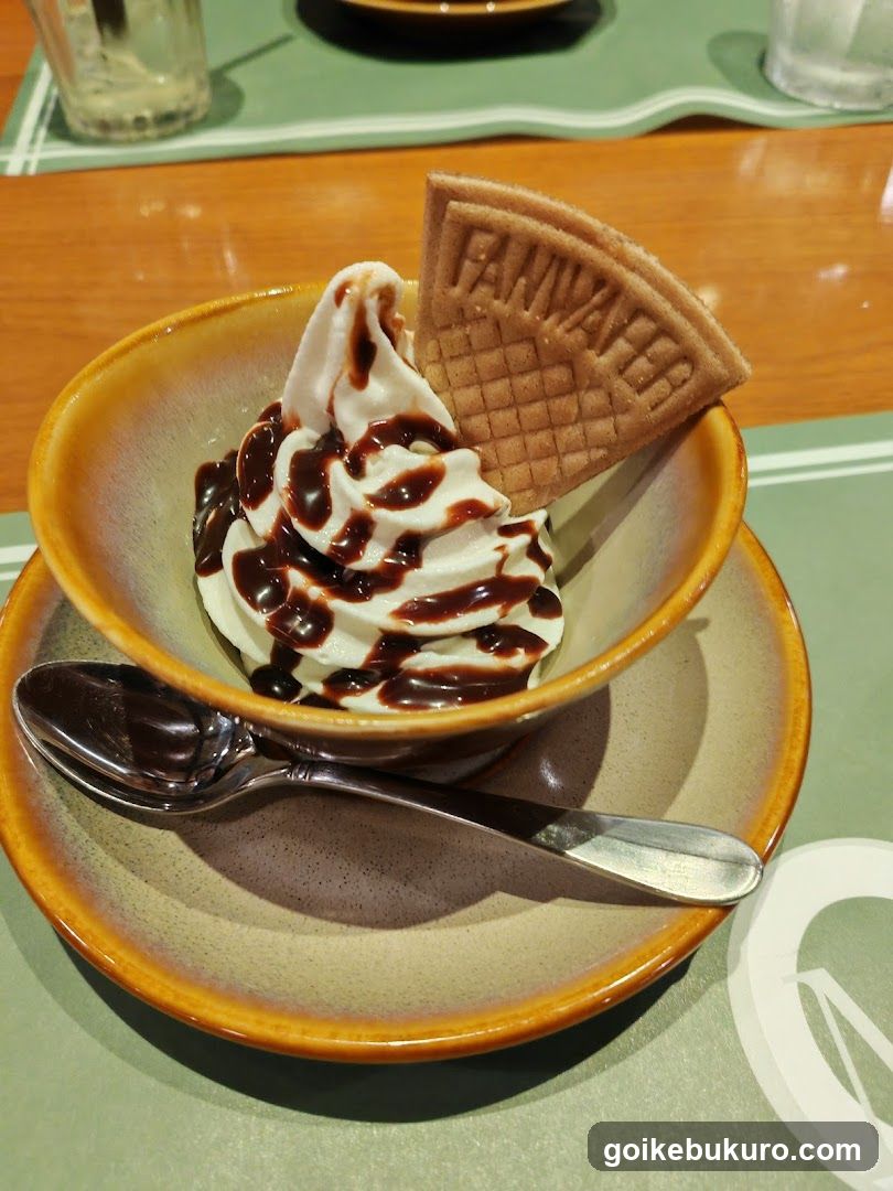 Ice cream dessert with waffle cookie
